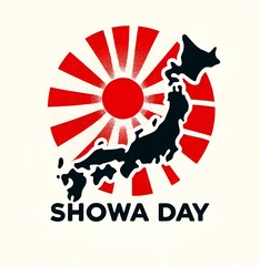 Watercolor illustration for showa day with a map of japan.