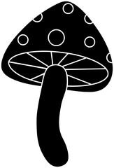 fungus illustration autumn silhouette forest logo chanterelle icon black nature food organic mushroom stem porcini champignon boletus outline morel shape vegetable fungi shiitake for vector graphic