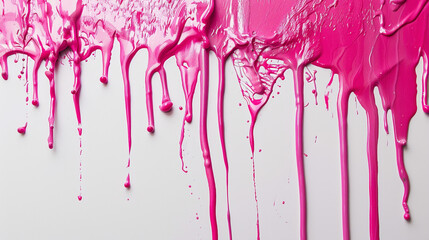 Rose pink paint drip on a pure white background