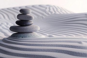 Fototapeta na wymiar a white zen minimalist aesthetic desktop wallpaper