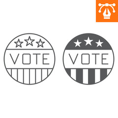 Vote badge line and solid icon