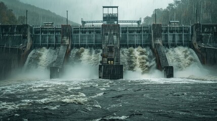 Torrential Rainfall at Hydroelectric Dam Facility