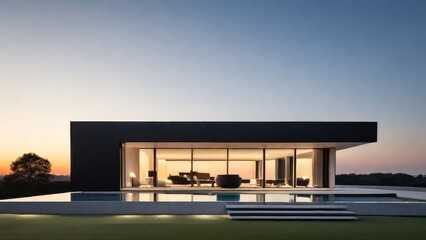 Modern design architecture house villa, mansion with swimming pool - 782908452
