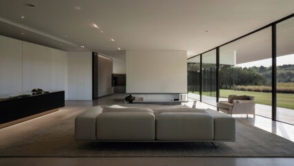 Interior of modern design architecture house villa - 782908482