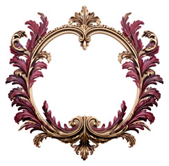 PNG Baroque Leaf jewelry ornate frame. - obrazy, fototapety, plakaty