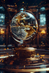 Mesmerizing Glass Globe Showcasing the Wonders of a Futuristic Space Age Cosmos