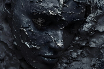 Midnight Intrigue Deceptive Shadows Shrouding a Cunning Mind in Obsidian Isolation - obrazy, fototapety, plakaty