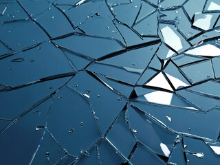 Background and texture of a broken mirror. - obrazy, fototapety, plakaty