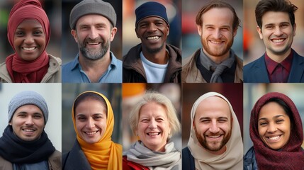  Diversity of races concept,Smiling people of different countries ,People's differences