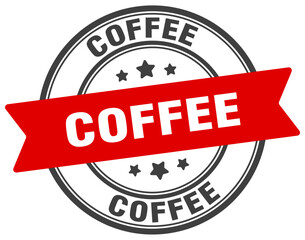 coffee stamp. coffee label on transparent background. round sign