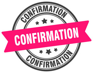 confirmation stamp. confirmation label on transparent background. round sign