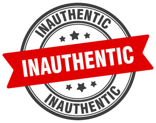 Obraz premium inauthentic stamp. inauthentic label on transparent background. round sign