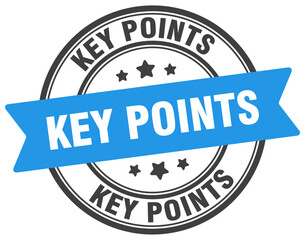 key points stamp. key points label on transparent background. round sign