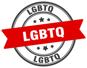 lgbtq stamp. lgbtq label on transparent background. round sign