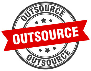 outsource stamp. outsource label on transparent background. round sign