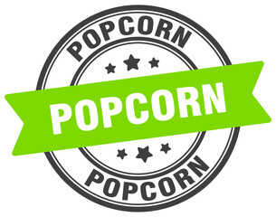 popcorn stamp. popcorn label on transparent background. round sign