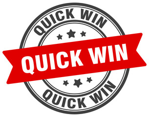 quick win stamp. quick win label on transparent background. round sign