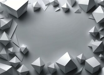 Abstract Geometrical Silver Background Frame