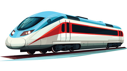 Detailed high-speed train on a white background 2d