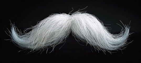 White moustache. Isolated on black background.	