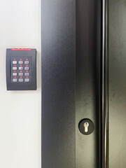 Locked door with electronic access control