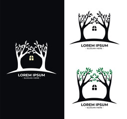 two trees window vector logo