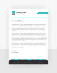 corporate modern business letterhead design template with blue color. creative modern letter head design template