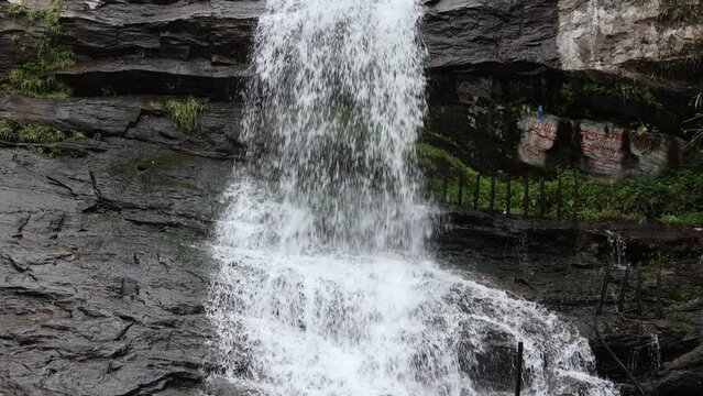 Waterfall flowing over the rocks in Idukki, Kerala, India