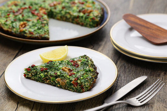 Kuku sabzi (herb frittata), vegetarian Iranian food
