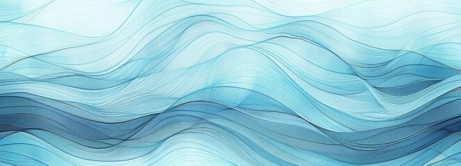abstract art. It features a blue wave-like pattern with white accents that create a sense of depth and movement.