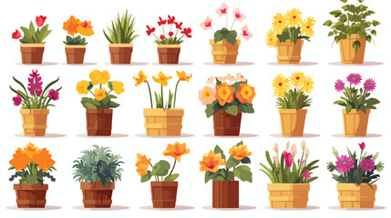 Fototapeta na wymiar Different garden elements vector illustrations set.