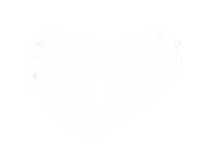 Hand drawn white heart line art icon with chock