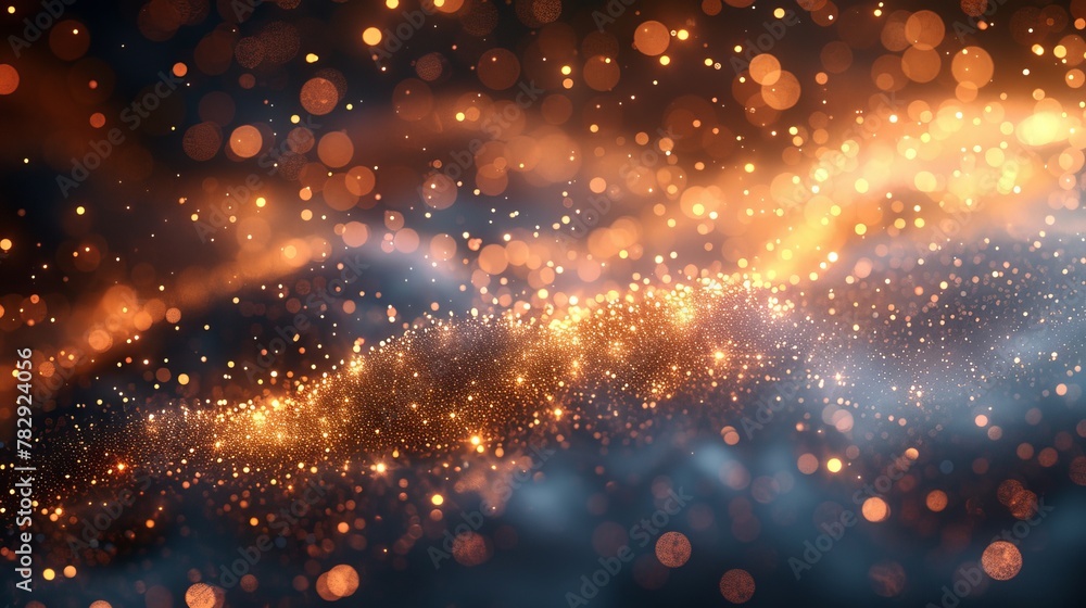 Poster white sparkles and golden stars shine with special light. modern sparkles on a transparent backgroun