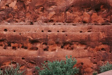 Beautiful shot of layered red rocks in Sedona, Arizona