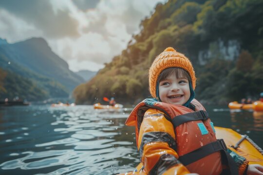 Whitewater Kayaking Action. Beautiful simple AI generated image in 4K, unique.