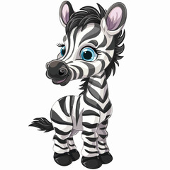 Fototapeta na wymiar Zebra Baby Clipart clipart isolated on white background