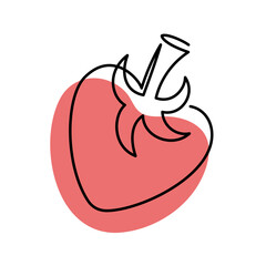 Strawberry icons. Single line style strawberry. Abstract creative food illustration in minimalism design. Hand drawn vector illustration. Line art doodle illustration. Contemporary art modern style