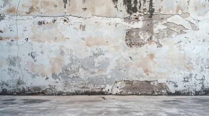 Empty, dirty and damaged wall. - obrazy, fototapety, plakaty