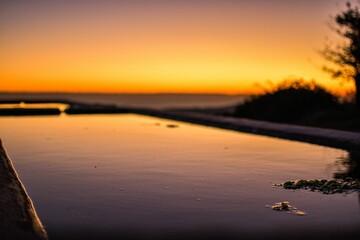 Mesmerizing view of the golden sunset over the sea