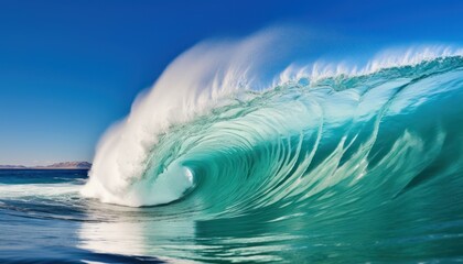 Beautiful Landscape Background Blue Ocean Wave