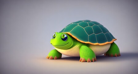 Cute Cartoon Turtle Character
