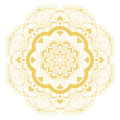 Luxury gold mandala graphic element design in vintage style. Vector illustration.