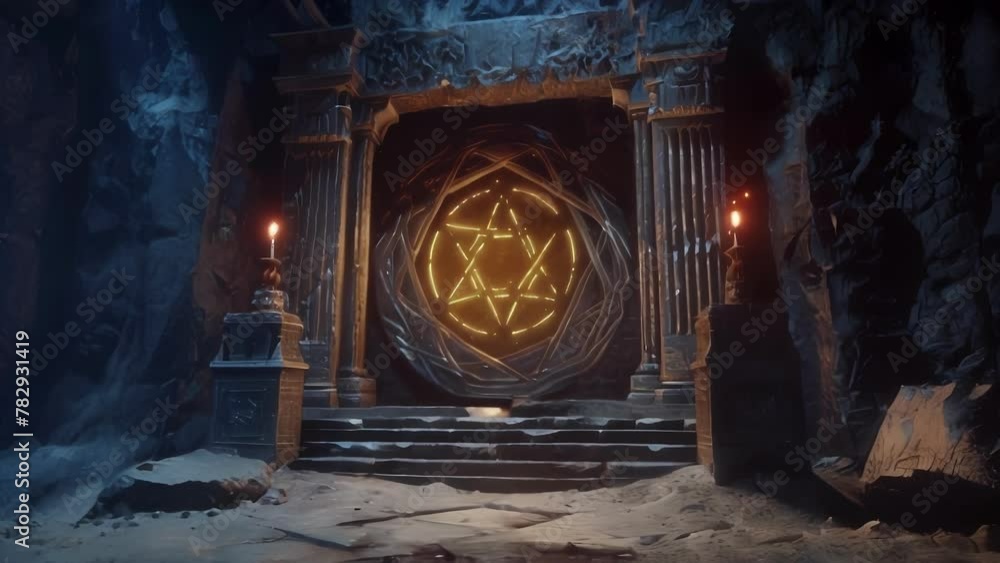 Poster in the heart of a forbidden temple a secret chamber is illuminated by a single glowing sigil reveali