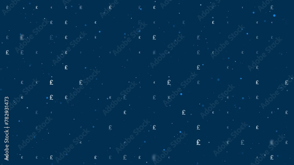 Poster template animation of evenly spaced lira symbols of different sizes and opacity. animation of transp