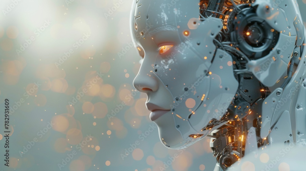 Poster The application of artificial intelligence and 3D rendering to robot and cyborg development for the future of people's lives. Machine learning and digital data mining technology design for robots'