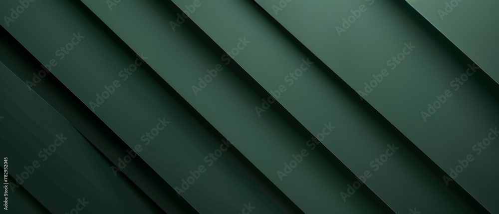 Poster Abstract texture dark green background banner panorama long with 3d geometric triangular gradient shapes for website, business, print design template paper pattern