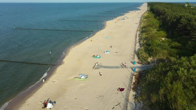 Baltic Sea Beach Chalupy Plaza Morze Baltyckie Aerial View Poland