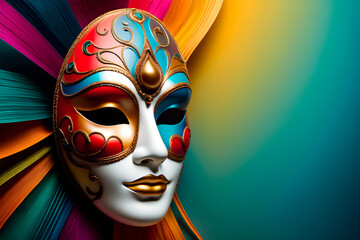 An Abstract    Pulcinella of Carnival Masks     of intertwining line photo, Bauta  Masks used as artwork, hanging paintings, wallpaper Illustration