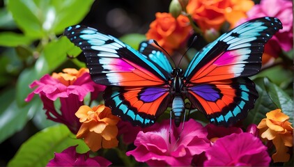vibrant tropical butterfly and a pop of color.