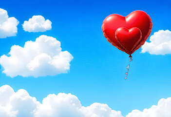 Fototapeta premium a heart shaped balloon floating in the sky